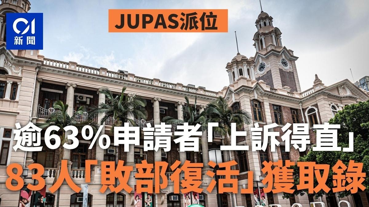 JUPAS派位｜63％申請人「上訴」成功 83人派位由無變有