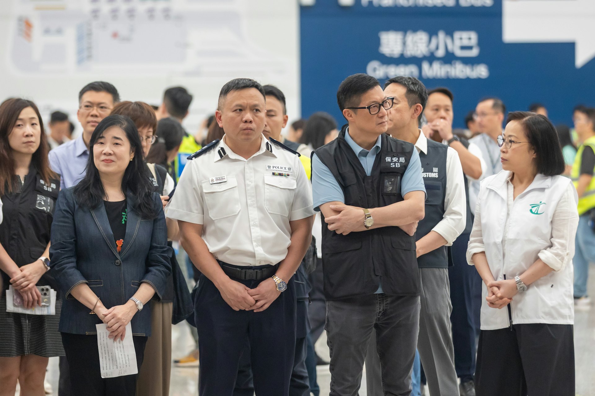 新皇崗口岸今日進行第四次大型演練,保安局局長鄧炳強在場了解。