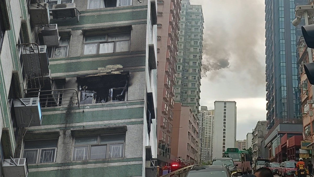 黃大仙鳴鳳街伯德大樓起火　濃煙席捲半空　約30人自行疏散