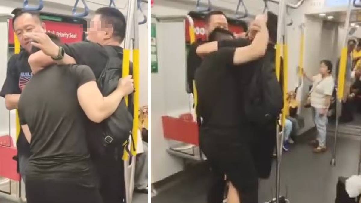 港鐵MMA‧有片︱何文田站兩男爭位爆衝突 男子遭鎖頸:透唔到氣呀