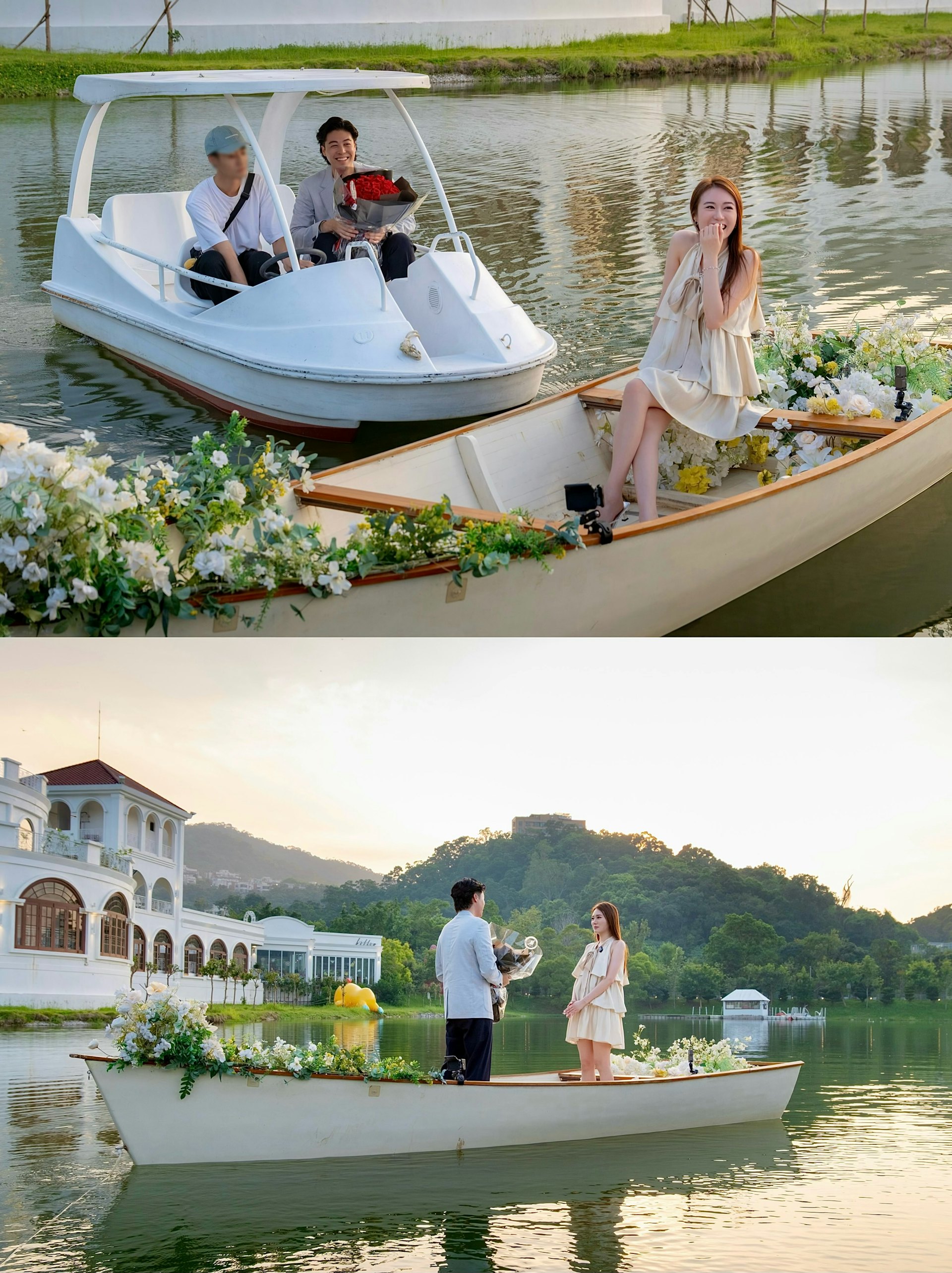 湖中求婚极浪漫。(IG@wongfeiiiiii)