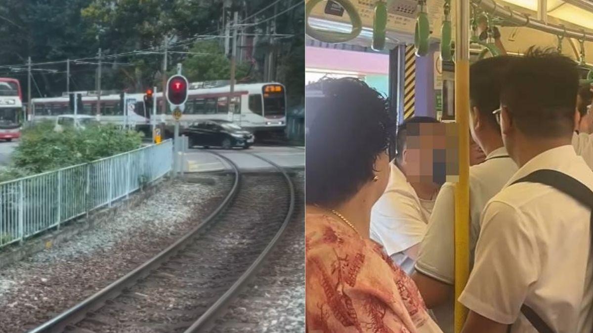 有片｜輕鐵車廂乘客口角　白衣男一度阻關車門　田景站「大塞車」
