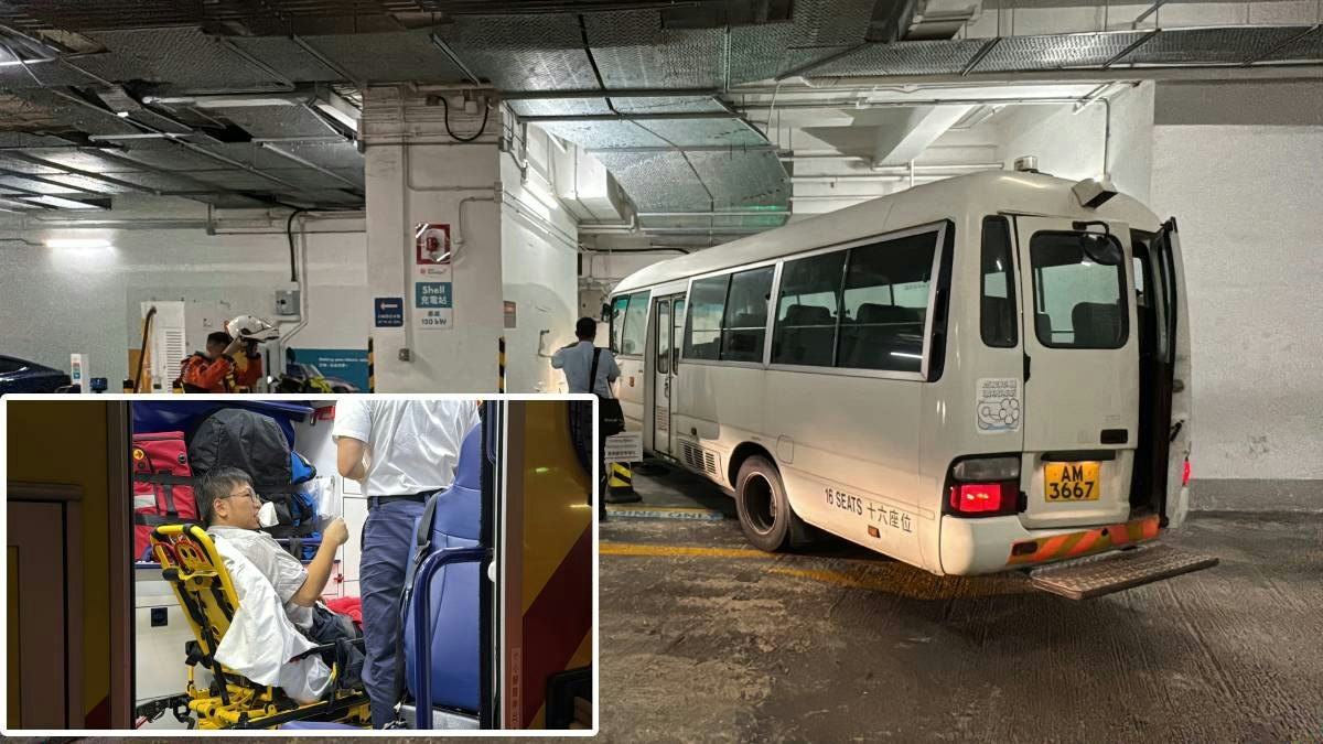 觀塘商廈內停車場食環署小巴撞牆撼充電樁 釀3人受傷