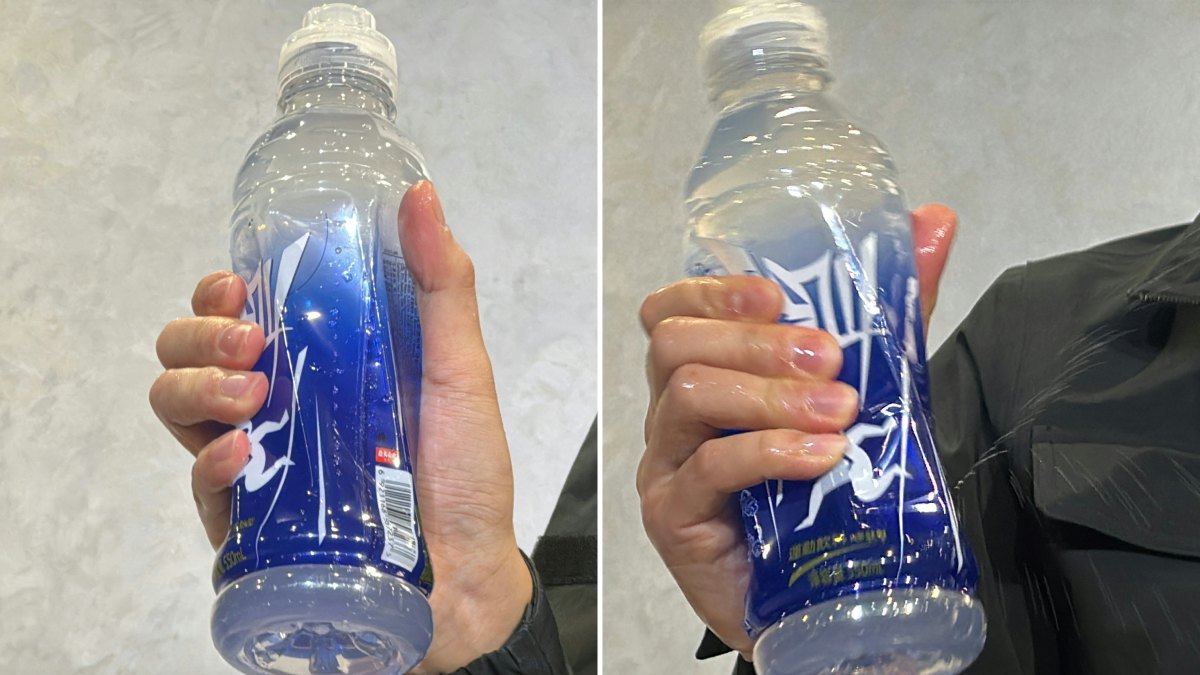 「尖叫」飲品疑現針孔|警即場示範按壓膠樽 包裝易撕線小孔噴水