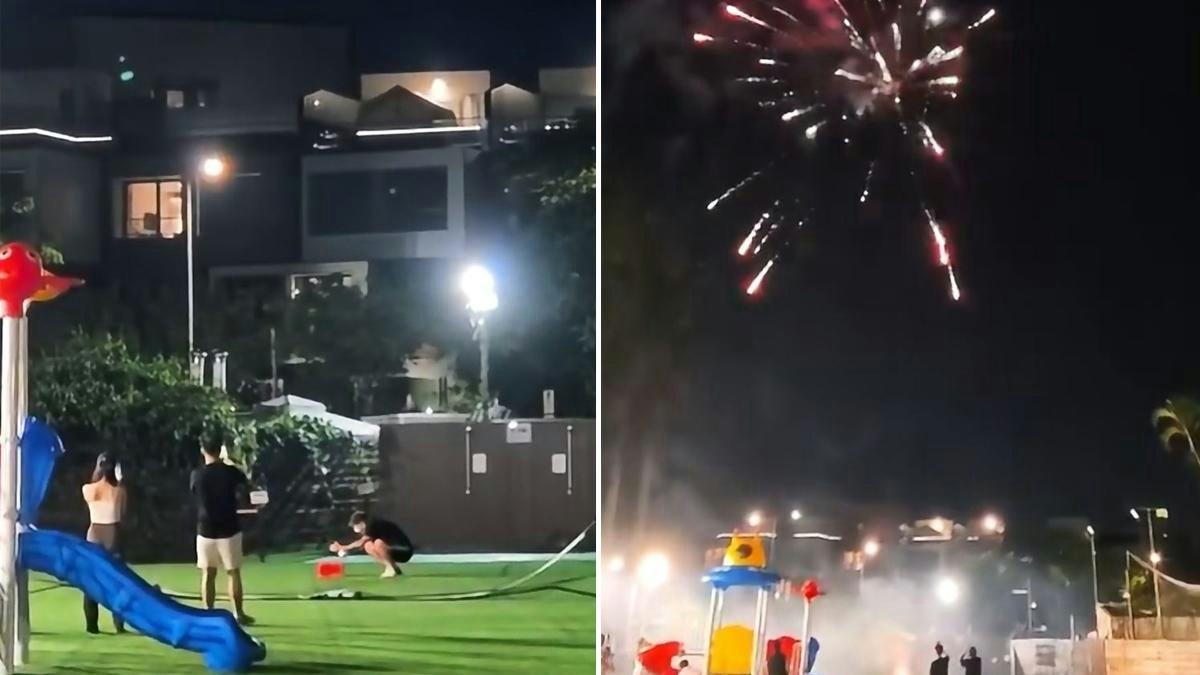 中秋夜空民間煙花接連非法綻放 成年人明知孩童在場仍照放|有片