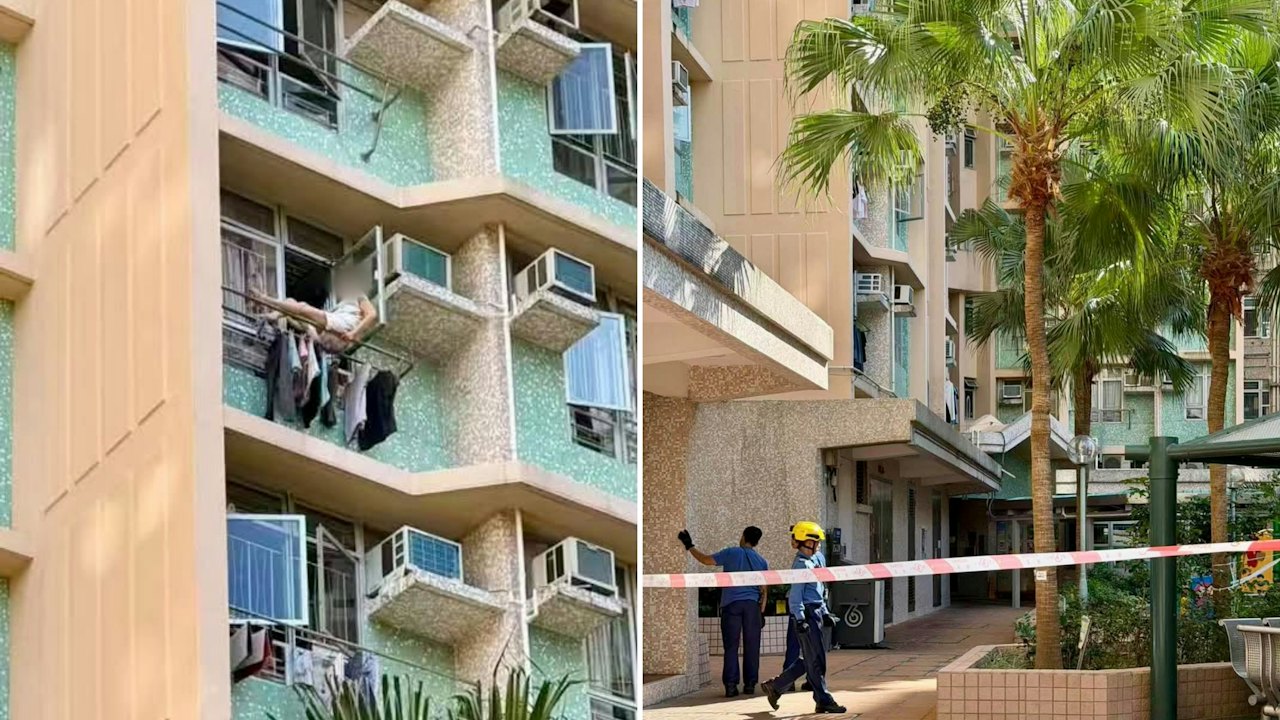 珍惜生命|石籬二邨單位六旬婦危坐晾衣杆 1小時後返安全位置