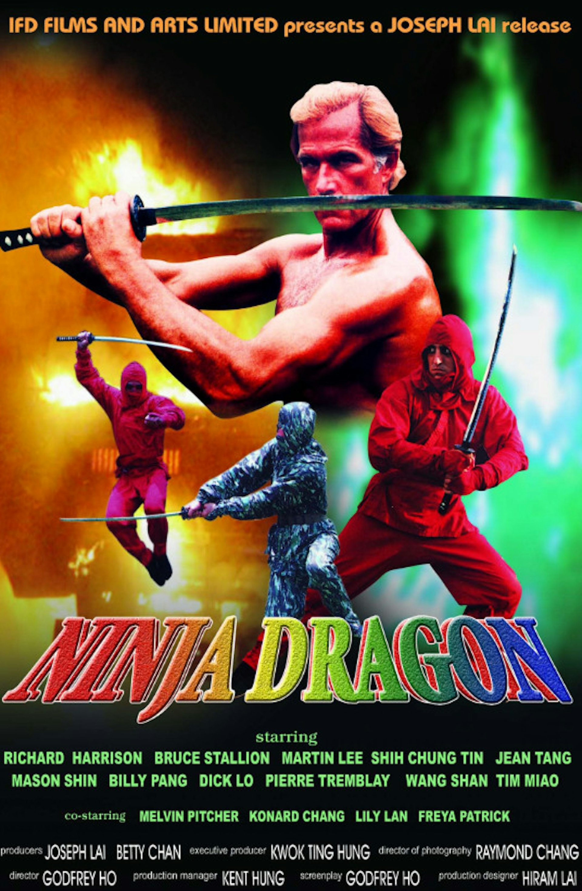 Richard Harrison出演多部香港忍者片。(《Ninja Dragon》劇照)