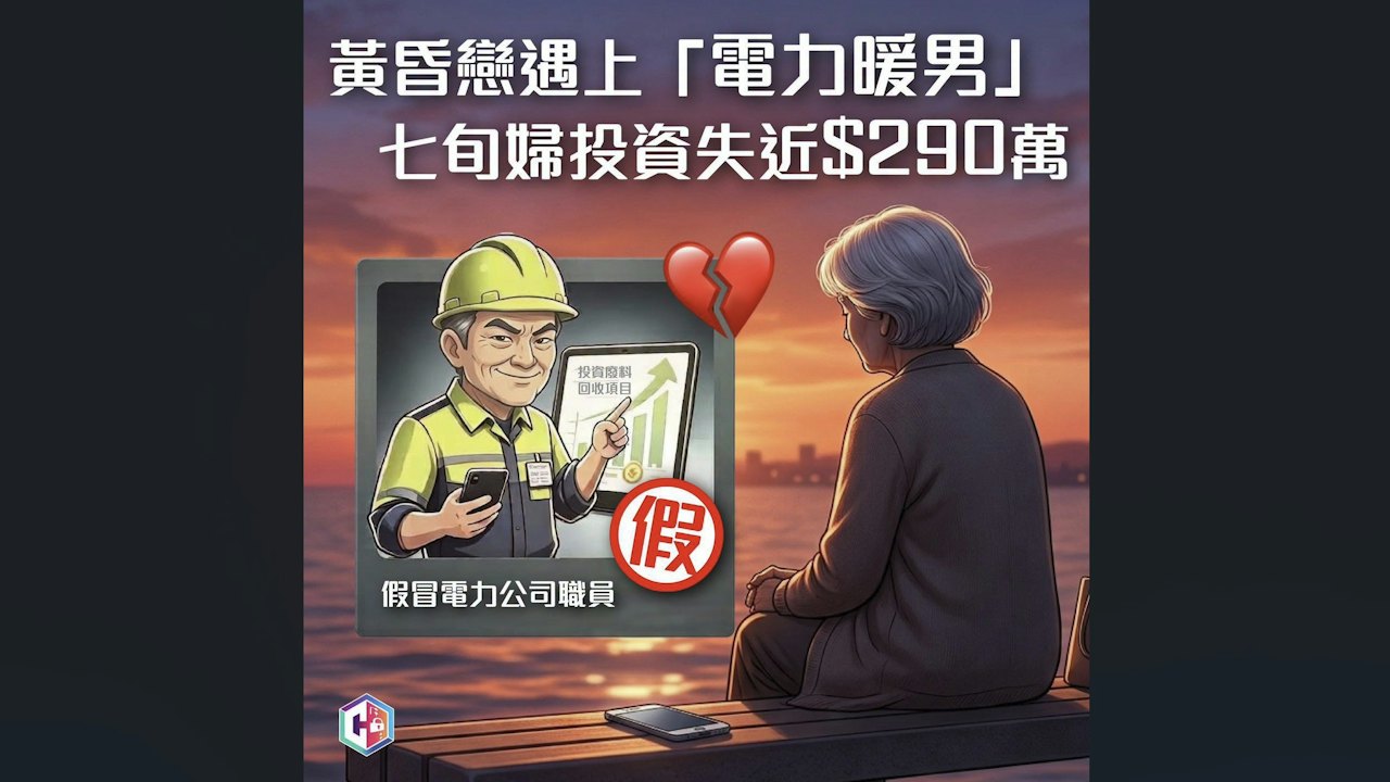 七旬退休婦情陷「電力公司」職員 花光積蓄兼借貸投資被騙$290萬