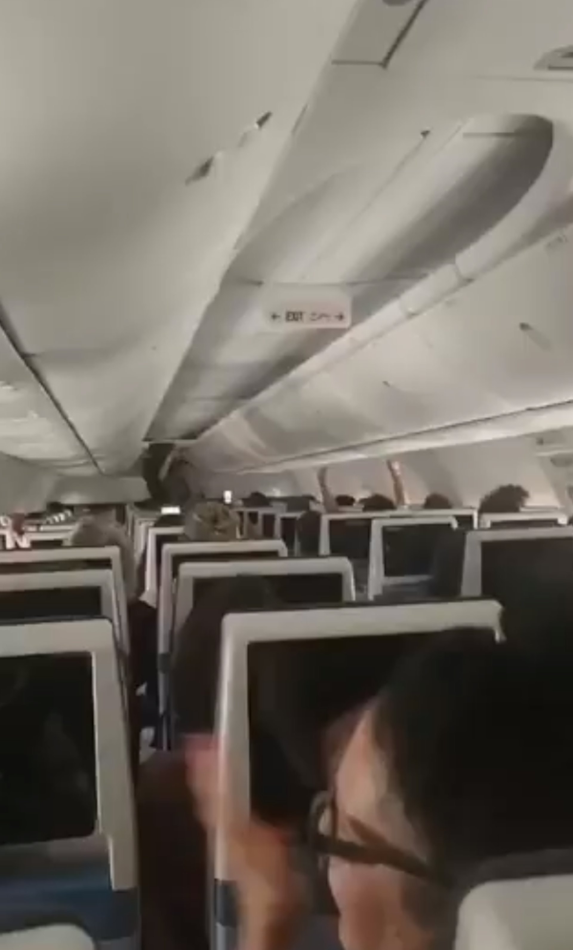 杜拜航空客機驚魂:影片顯示在客機抵達沙特後,部份乘客拍掌慶祝安全抵達