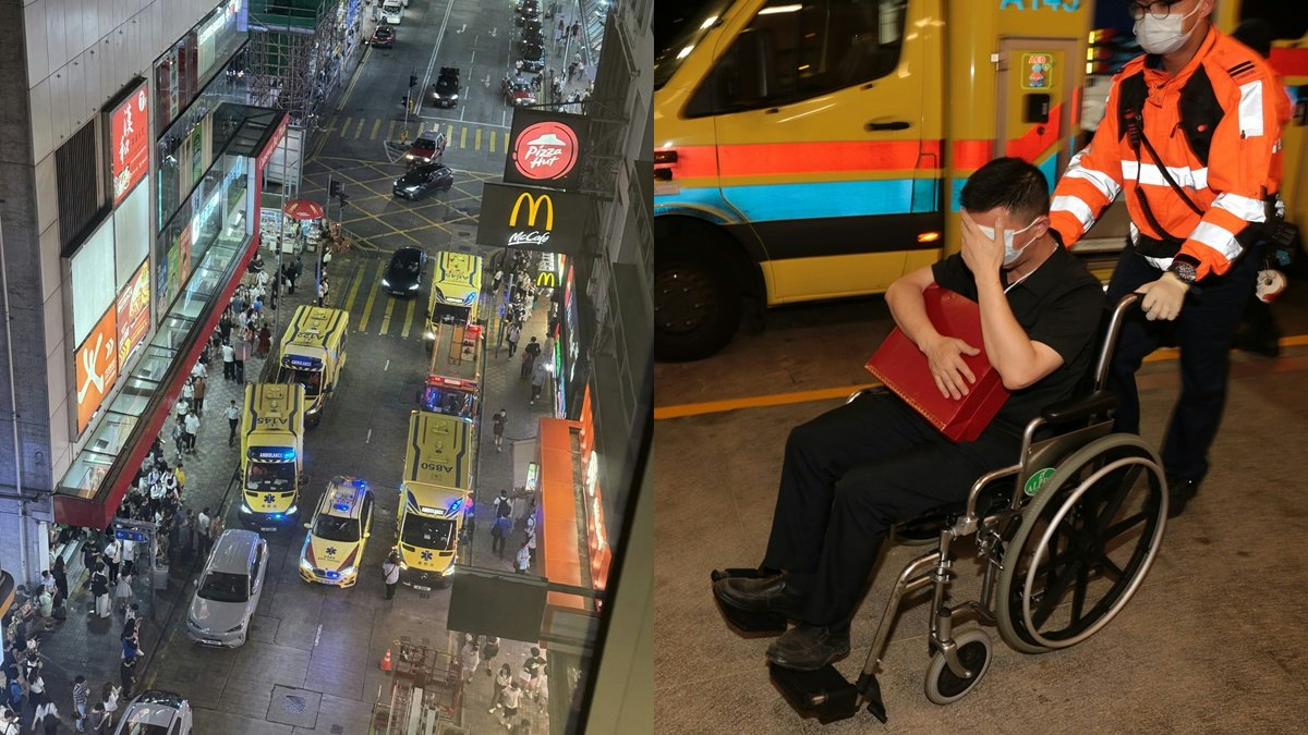 銅鑼灣恆景大廈餐廳傳異味 8名員工不適 分多輛救護車送院