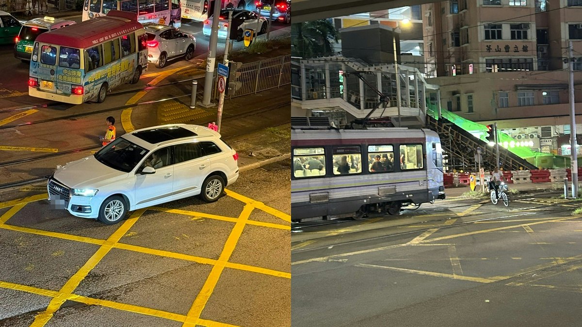 元朗鳳翔路輕鐵與兩地牌私家車相撞 一乘客受輕傷