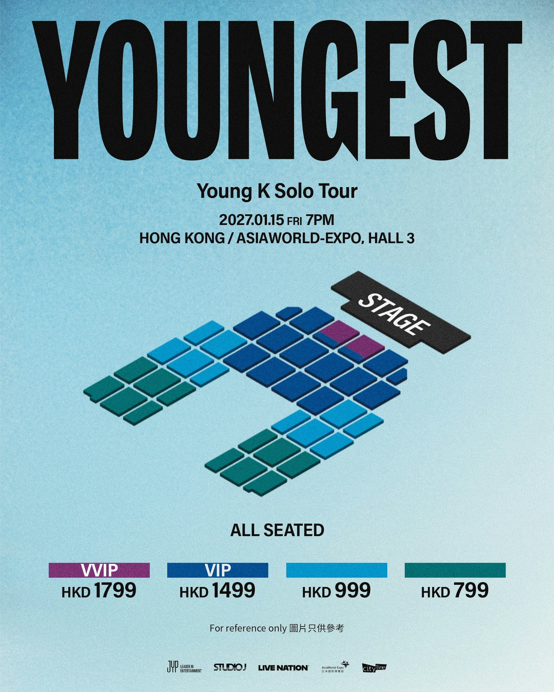 《Young K Solo Tour in HONG KONG》座位表(IG@livenationhk)