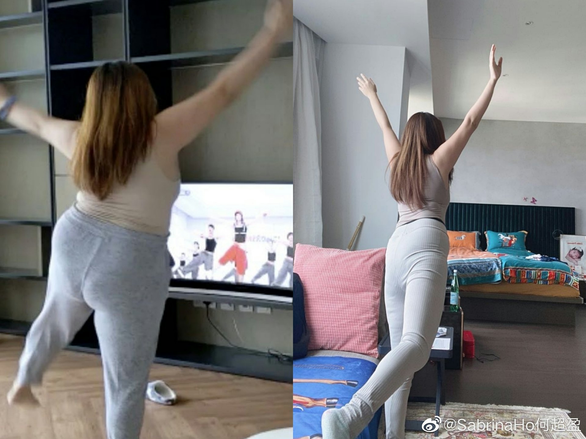 何超盈靠科學方法成功減肥!(微博@SabrinaHo何超盈)