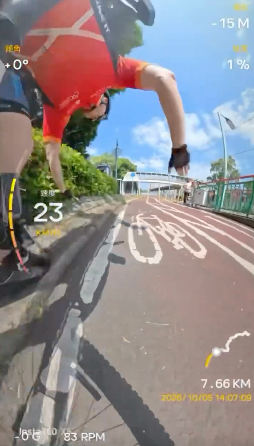 二人連人帶車翻倒地上。