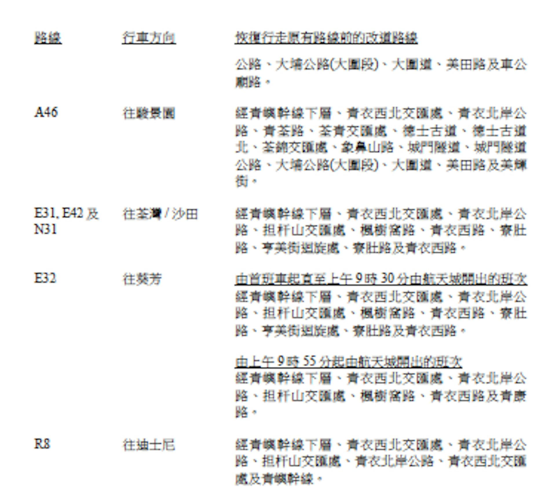 單車節日舉行,部份專營巴士將會改道。