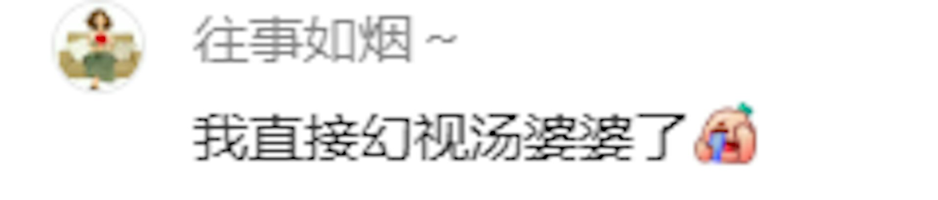 部分網民質疑造型團隊過度執著於古裝劇常見的「頭包臉」(髮包顯臉小)美學設計,被調侃譚松韻老年妝如同經典動畫電影《千與千尋》中的「湯婆婆」。(微博截圖)