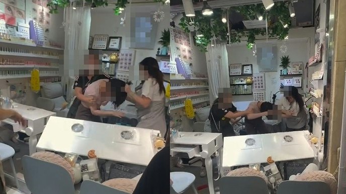 旺角中心兩舖疑不和 首飾店員入美甲店吐口水釀互毆 警拘3女