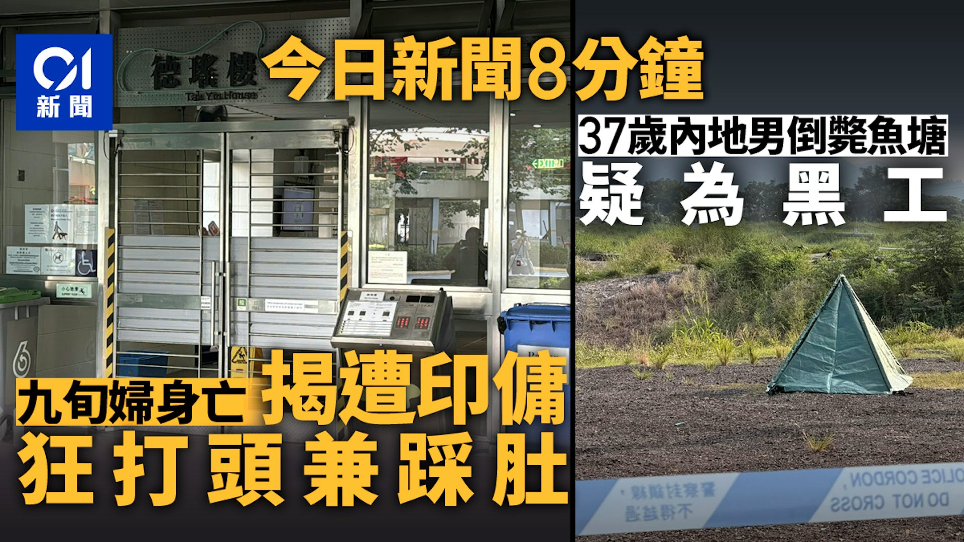 今日要聞速覽:印傭疑殺九旬老婦、內地男子疑黑工溺斃 今日要聞速覽:印傭疑殺九旬老婦、內地男子疑黑工溺斃