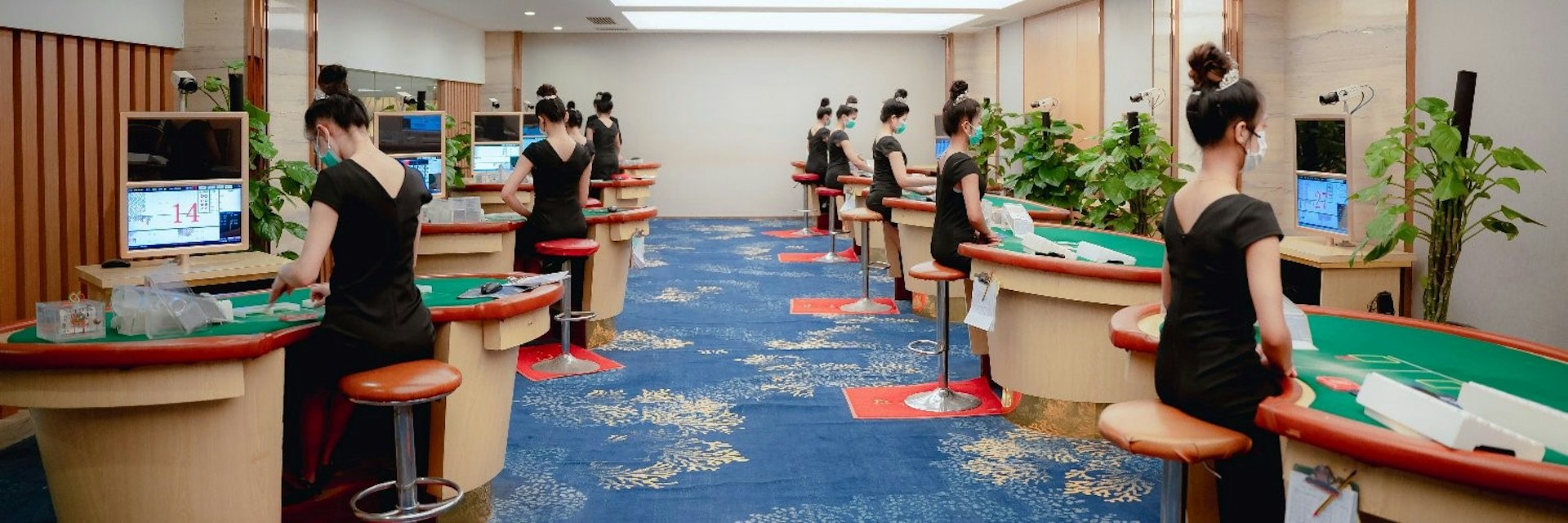 2023年缅甸掸邦的一间网上赌场,赌场之后被关闭。(联合国毒品和犯罪问题办公室)