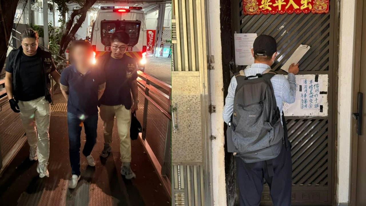 旺角警破毒窟拘兩主腦 涉洗黑錢逾百萬 聯執達吏助業主收單位