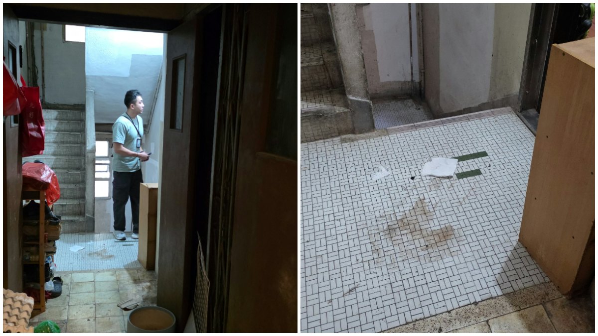 6男女闖土瓜灣唐樓施襲 女住戶遭毆傷掠$3000及手機 門外遺血漬