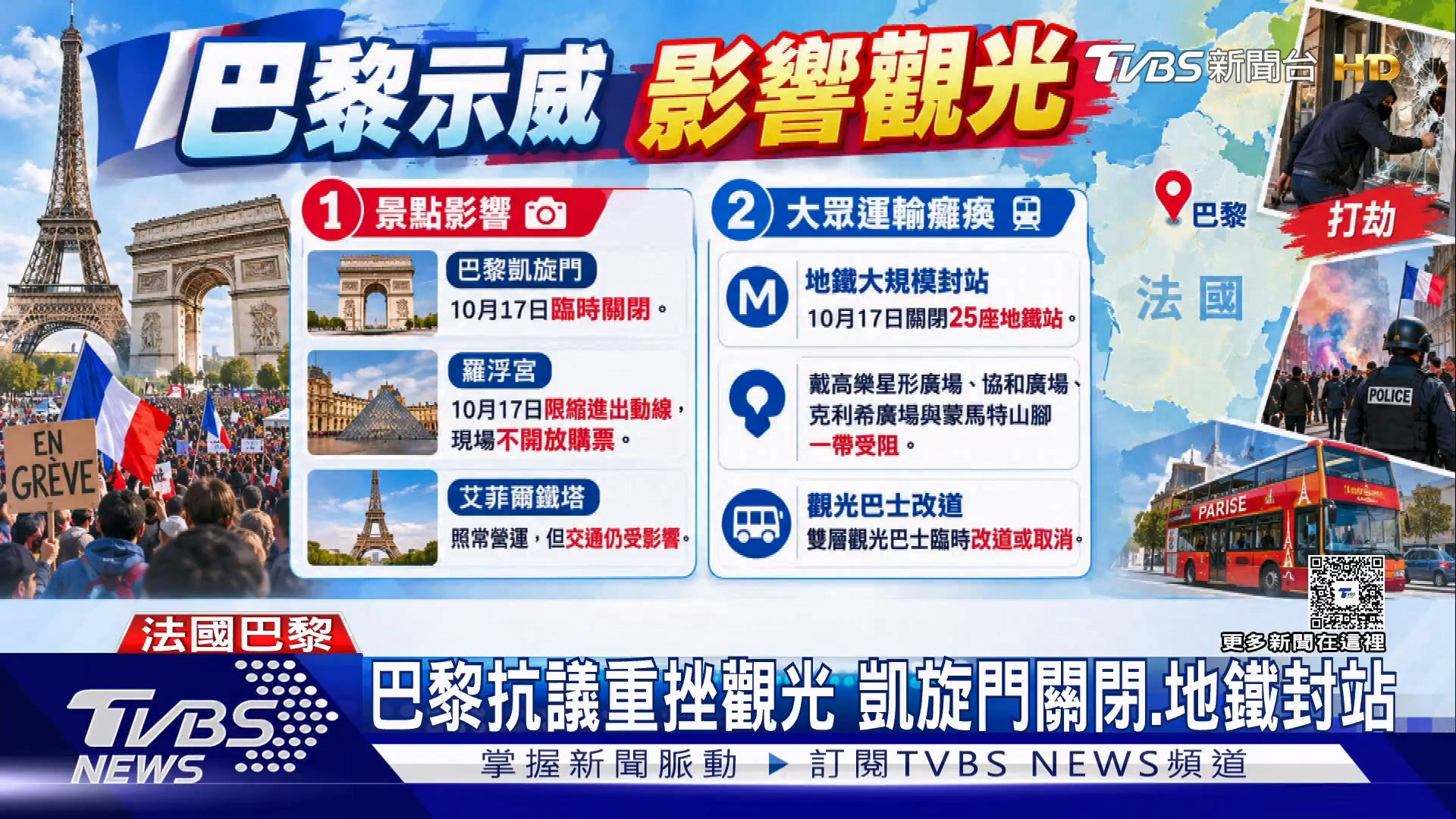 法国爆发全国性示威,部分地区演变成严重暴力冲突,连奢华精品爱马仕(Hermès)、科技大厂苹果(Apple)门市都成为洗劫目标。(YouTube@TVBSNEWS01)