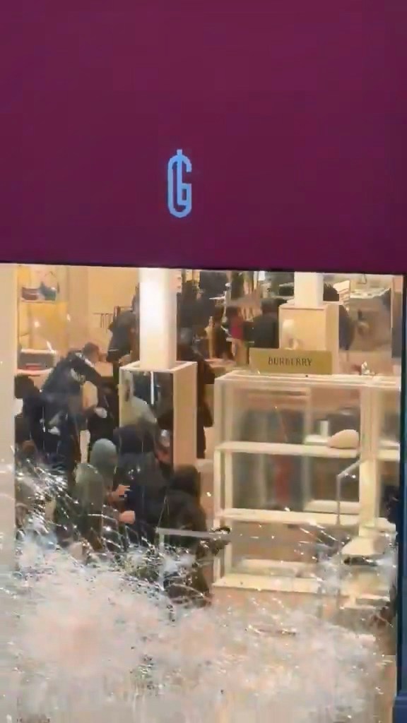 南部城市马赛（Marseille）有数十家商店遭到破坏，知名的老佛爷百货（Galeries Lafayette）、还有爱马仕精品店，以及珠宝、服饰、化妆品和家电商家。（X@F_Desouche）