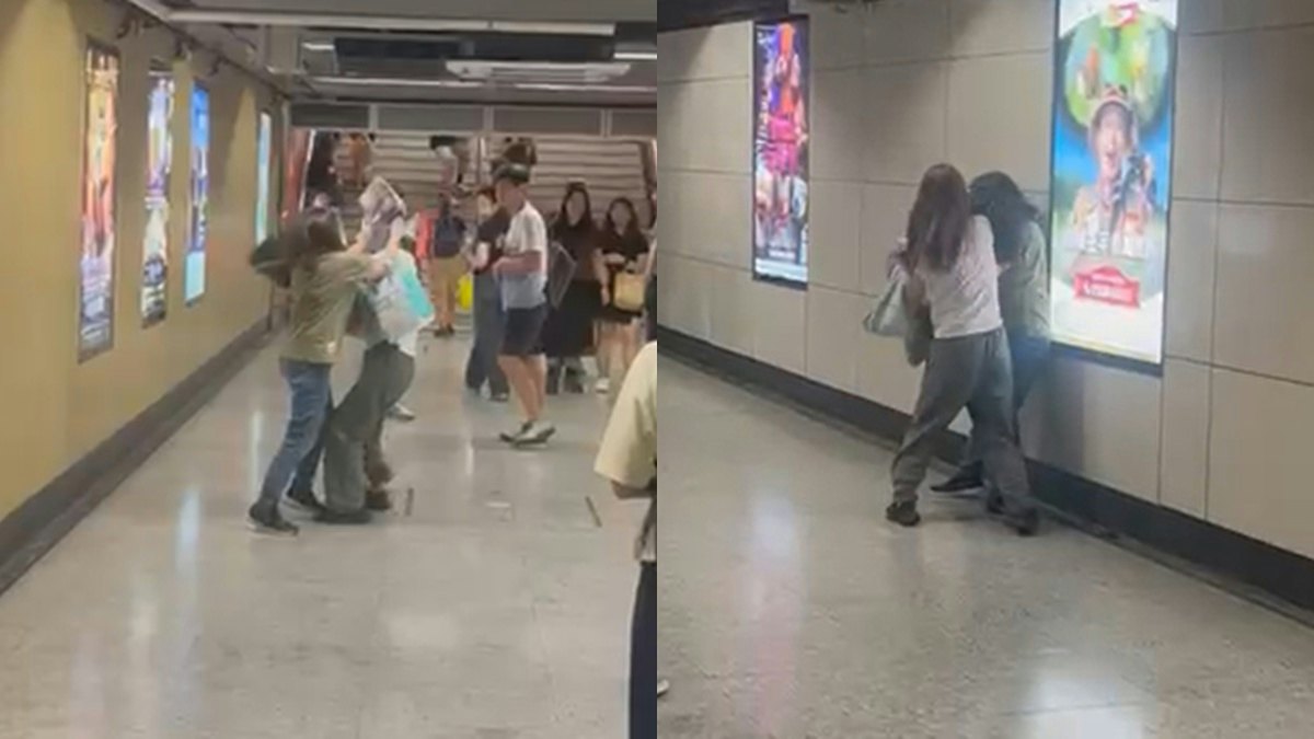 港鐵站MMA.有片|兩女子長沙灣站內通道互毆 白衫女推對方撼牆