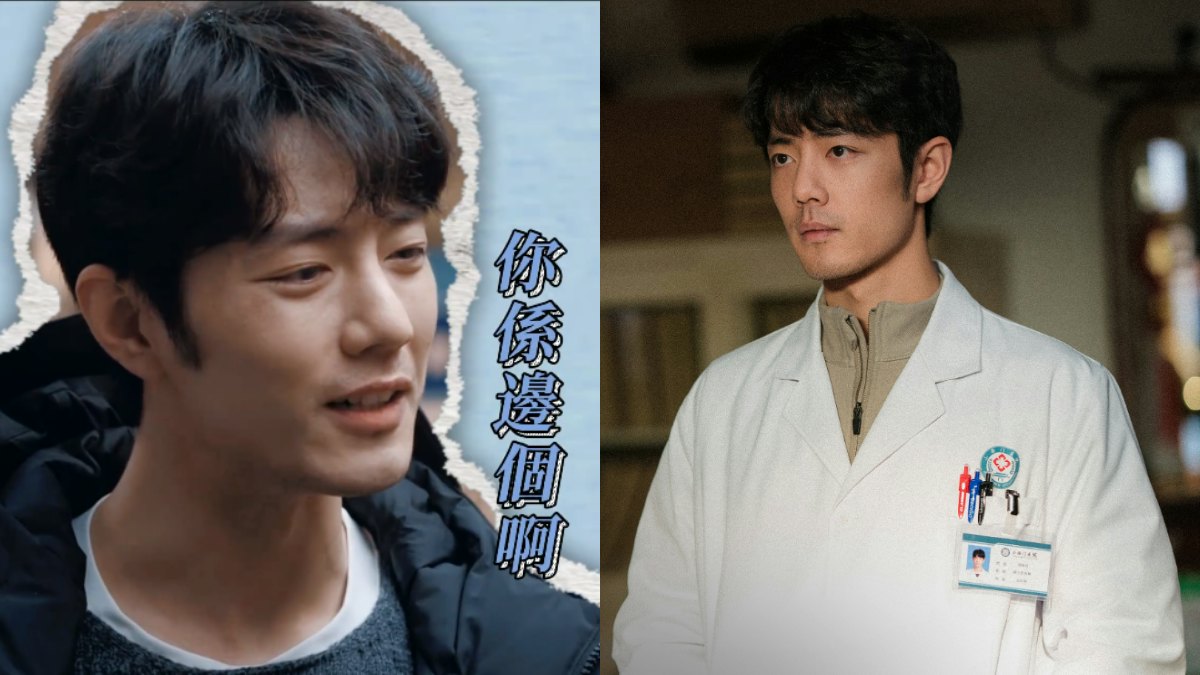 ドラマ『小城良方』で医師・劉錚亮を演じる肖戦の場面写真と、撮影中の肖戦の写真