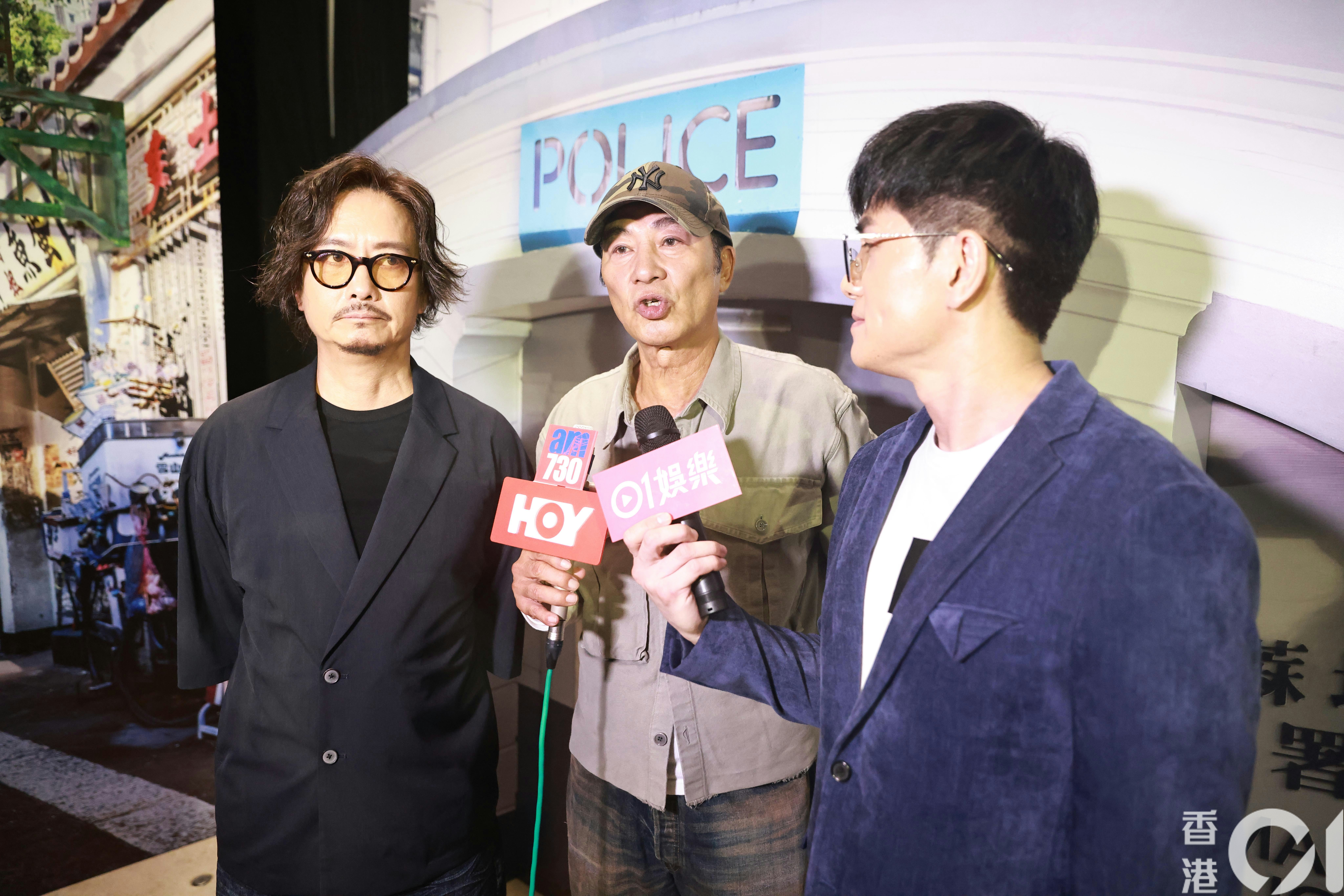 イベントで映画ロケ地について話す任達華、謝君豪、伍允龍