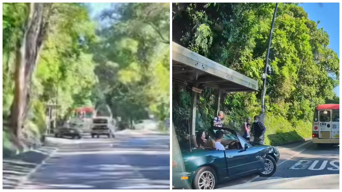 粉錦公路車禍|車cam揭開篷車扭左剷巴士站 候車客捱撞傳尖叫聲