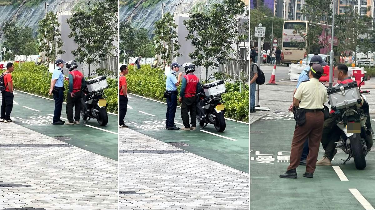 安達臣男工推電單車　剷單車徑遇警阻止　大喝：企咁埋做咩｜有片