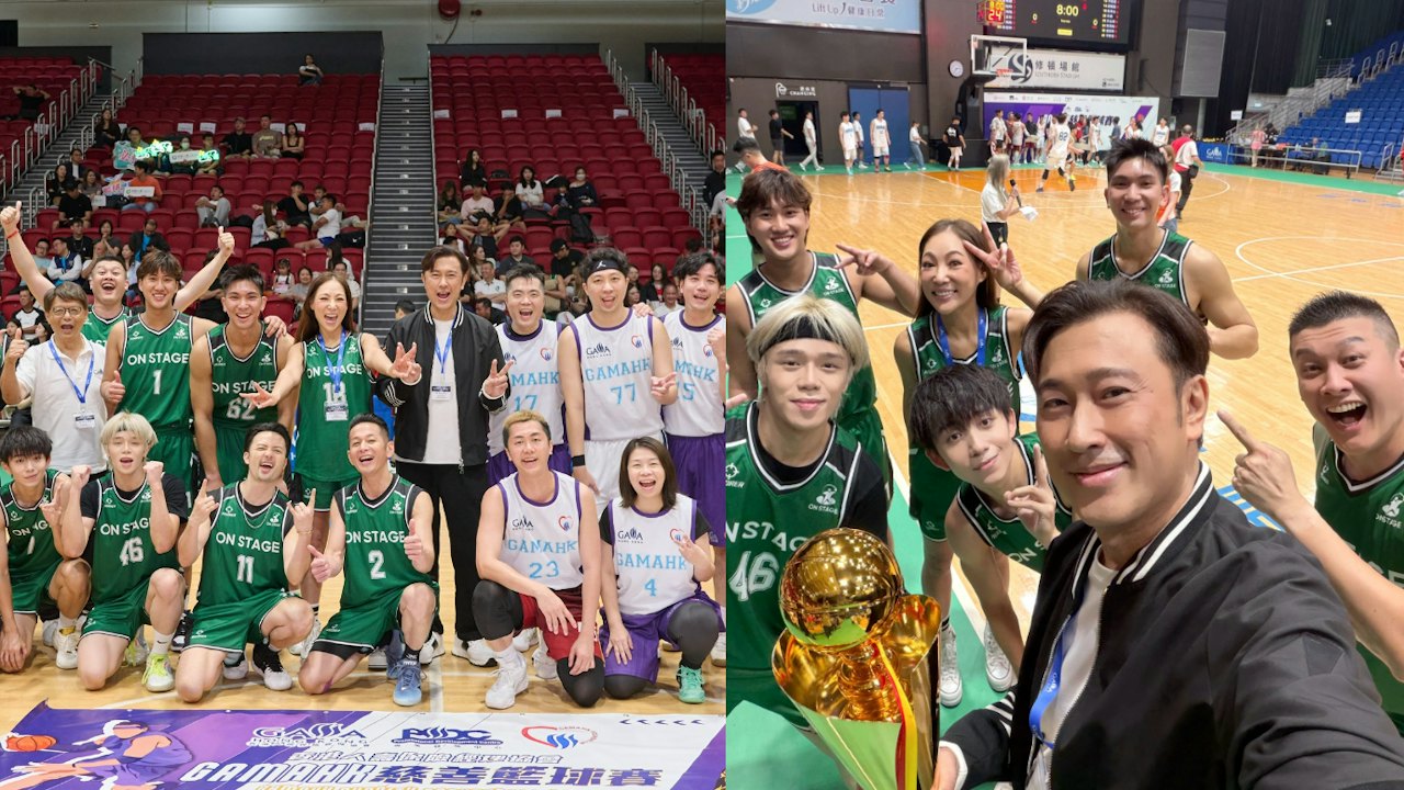 慈善バスケットボール大会に参加した芸能人チーム。