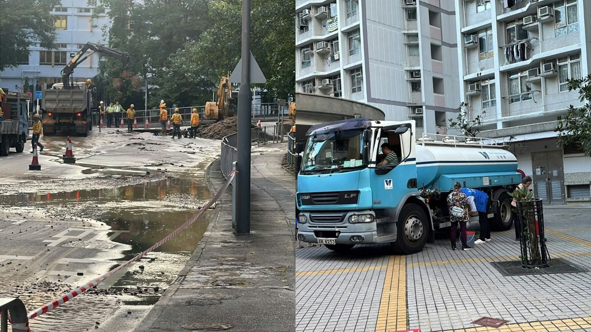 黃大仙道爆水管|黃大仙上邨全邨停水 預計明日凌晨3時恢復供水