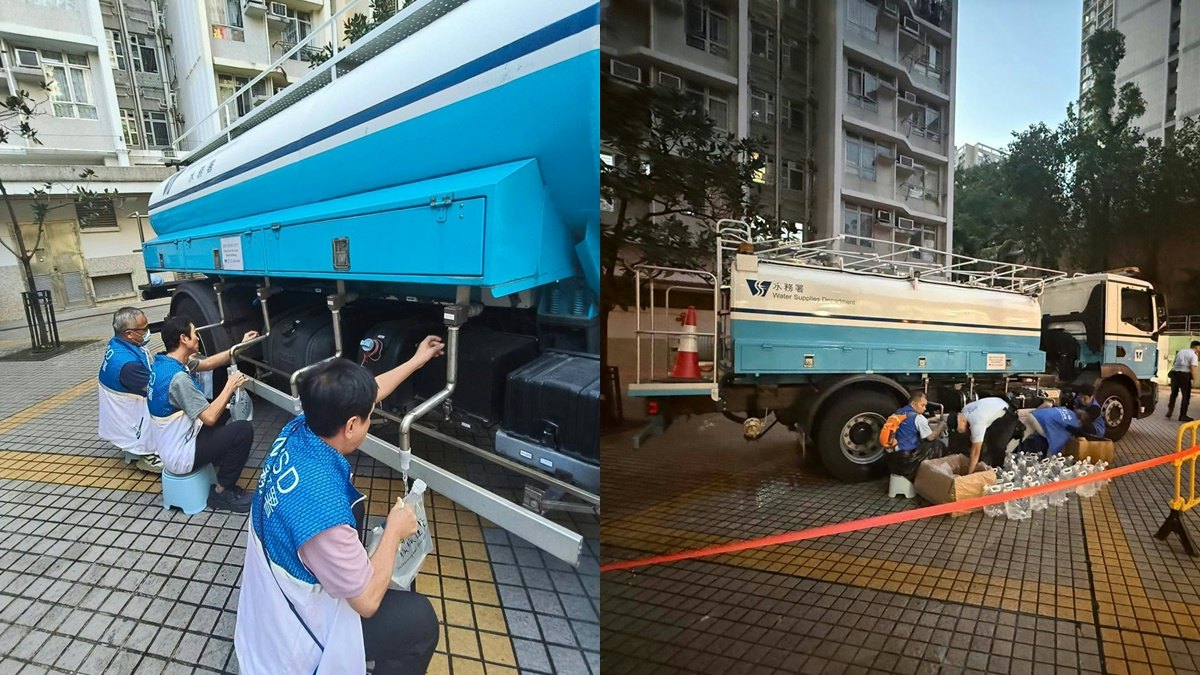 黃大仙爆水管|水務署:300毫米食水管滲漏 派20水車40水箱支援