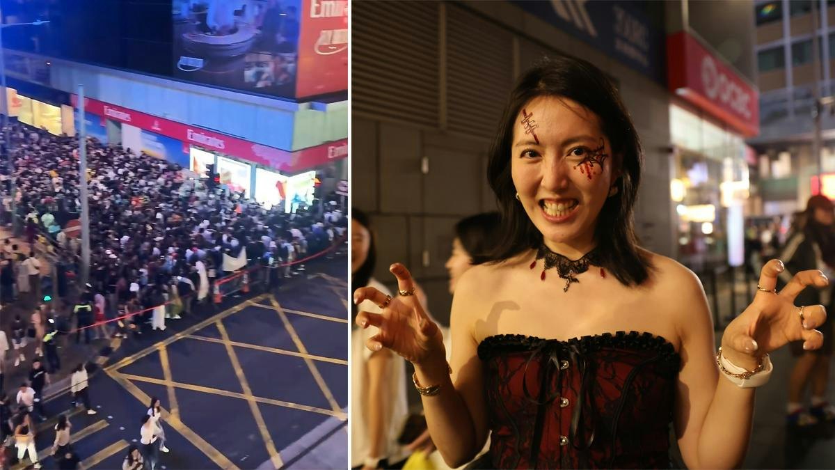 萬聖節|蘭桂坊一帶逼爆 女嘩鬼呻攰拒排長龍入蘭桂坊:未必去